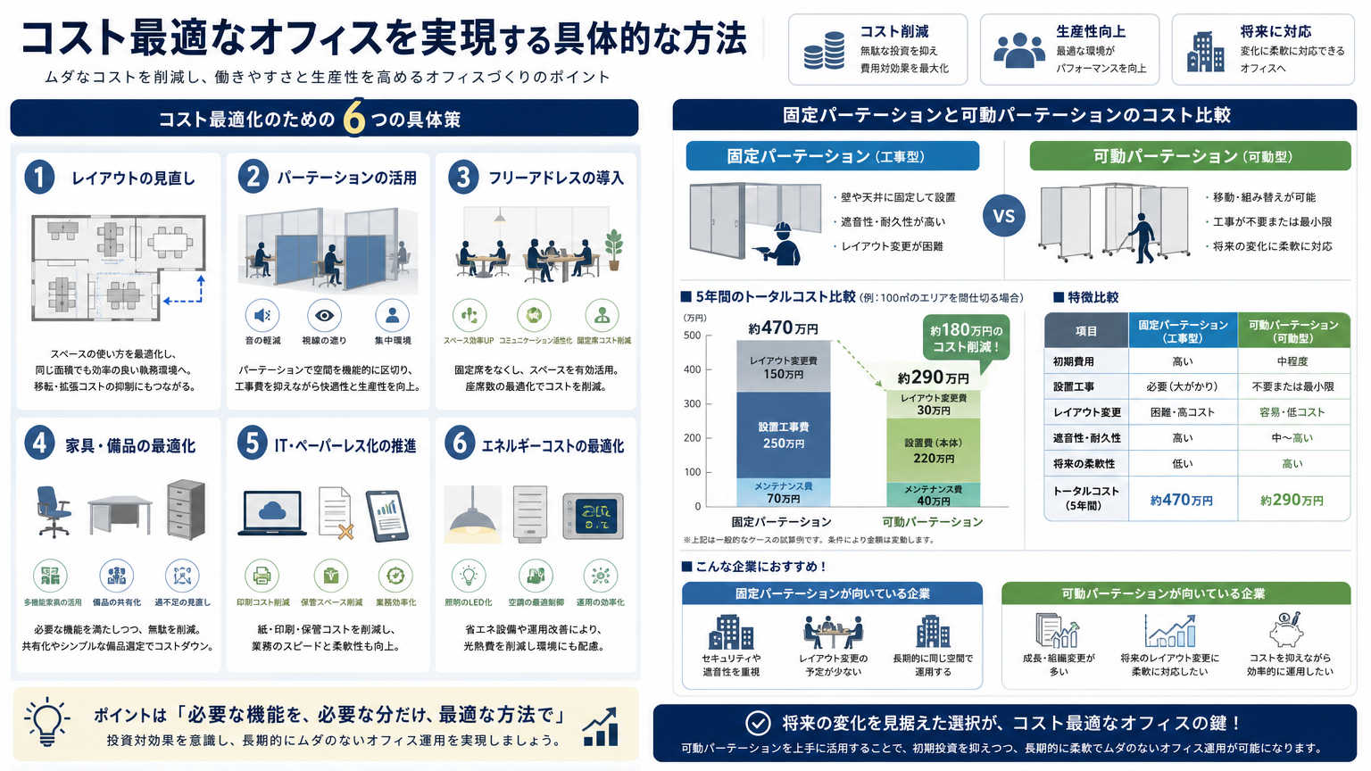 コスト最適なオフィスを実現する具体的な方法