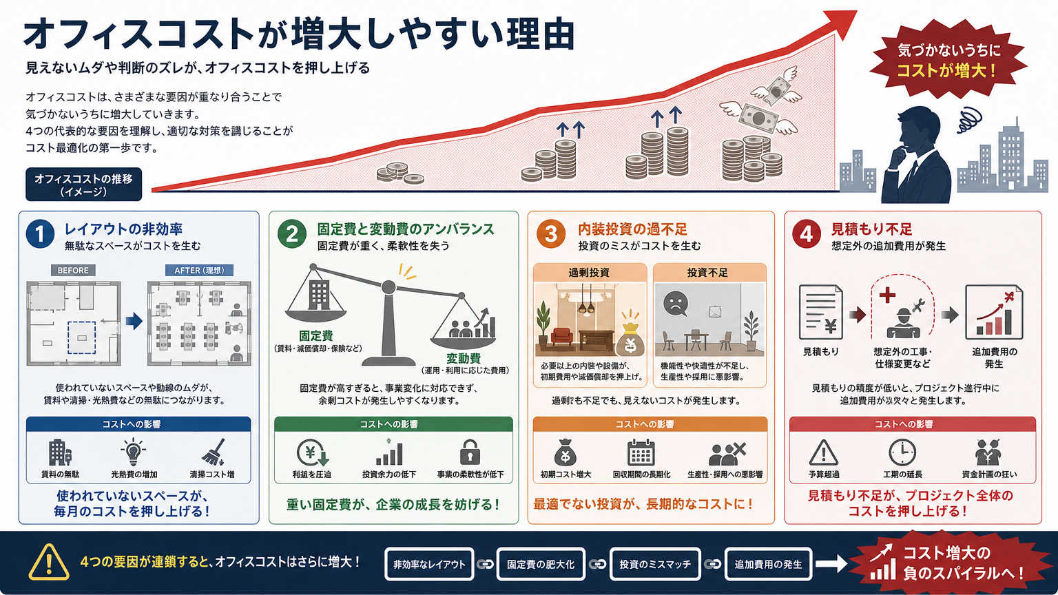 オフィスコストが増大しやすい理由